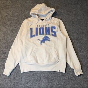 47 Brand Detroit Lions Hoodie Cream Pullover NFL Medium